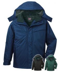 [秋冬用]防水防寒ハーフコート[フード付・取り外し可能](01-48463)