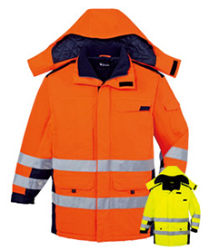 [秋冬用]高視認防水防寒コート[フード付](01-48473)