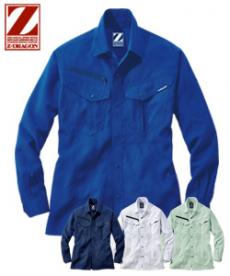 [春夏用]Z-DRAGON 製品制電ストレッチ長袖シャツ[男女兼用](01-76904)