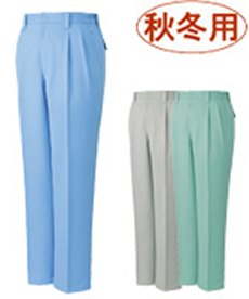 [秋冬用]エコ低発塵製品制電ツータックパンツ[JIS T8118適合](01-80301)