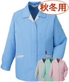 [秋冬用]エコ低発塵製品制電スモック[JIS T8118適合](01-80305)
