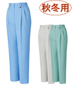 [秋冬用]エコ高制電レディースツータックパンツ[IEC規格適合][女性用](01-80406)