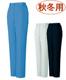[秋冬用]エコ製品制電レディースワンタックパンツ[JIS T8118適合][女性用](01-81106)