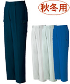 [秋冬用]製品制電吸湿発熱ワンタックカーゴパンツ[JIS T8118適合](01-82202)