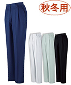 [秋冬用]裏綿ストレッチツイルレディースワンタックパンツ[女性用](01-82306)