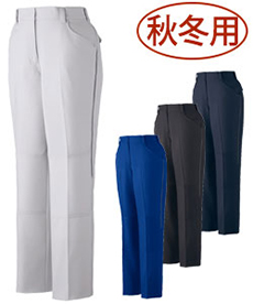 [秋冬用]製品制電ストレッチレディースノータックパンツ[女性用](01-83106)