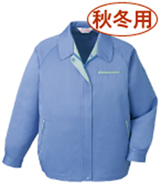 [秋冬用]低発塵製品制電レディースブルゾン[JIS T8118適合][女性用](01-834)