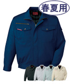 [春夏用]ストレッチ長袖ブルゾン[綿100%](01-84200)