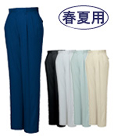 [春夏用]ストレッチツータックパンツ[綿100%](01-84201)