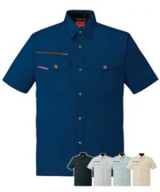 [春夏用]ストレッチ半袖シャツ[綿100%](01-84214)