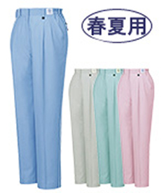 [春夏用]エコ低発塵製品制電レディースツータックパンツ[裏付][JIS T8118適合][女性用](01-84306)
