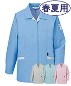 [春夏用]エコ低発塵製品制電長袖スモック[JIS T8118適合](01-84325)