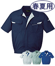 [春夏用]製品制電ストレッチ半袖ブルゾン[JIS T8118適合](01-85610)