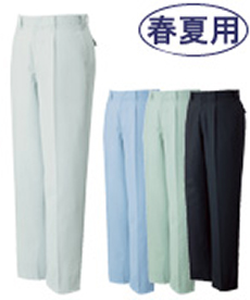 [春夏用]エコ製品制電ワンタックパンツ[JIS T8118適合](01-86001)