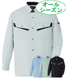 [春夏用]エコ製品制電長袖シャツ[JIS T8118適合](01-86004)