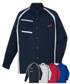 [通年]エコ製品制電ストレッチ長袖シャツ[男女兼用](01-87604)