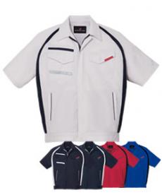 [春夏用]エコ製品制電ストレッチ半袖ジャンパー[男女兼用](01-87610)