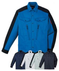 [通年]製品制電ストレッチ長袖シャツ[男女兼用](01-87704)