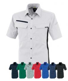 [春夏用]裏綿ストレッチ半袖シャツ[男女兼用](02-1512)