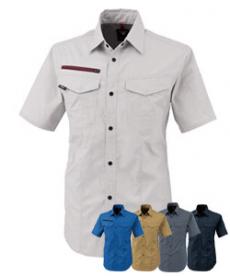 [春夏用]リップストップストレッチ半袖シャツ[男女兼用](02-1752)