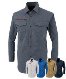[春夏用]リップストップストレッチ長袖シャツ[男女兼用](02-1753)