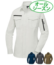 [通年]綿100%レディース長袖シャツ[女性用](02-2015)