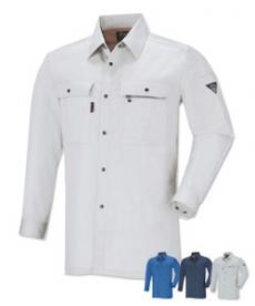 [春夏用]プリーツロン綿100%長袖シャツ(02-2093)