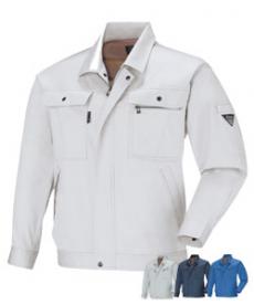 [春夏用]プリーツロン綿100%長袖ブルゾン(02-2094)