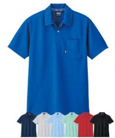 [春夏用]スムースジャガード半袖ポロシャツ[胸ポケット有り](02-6140)
