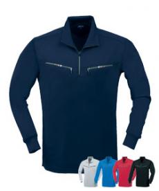 [通年]カラーライダース長袖ジップアップシャツ(02-6165)