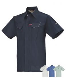 [春夏用]サワークロスプリーツロン半袖シャツ[JIS T8118適合](02-7562)