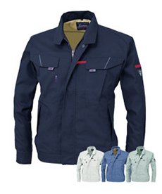 [春夏用]サワークロスプリーツロン長袖ブルゾン[JIS T8118適合](02-7564)