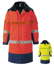 【在庫限り】[秋冬用]安全防水防寒ロングコート(02-803)