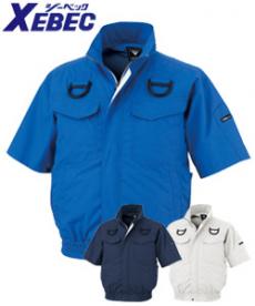 [春夏用]空調服® サイドファンハーネス対応TCペンタスブロード半袖ブルゾン(02-XE98107)