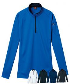 [通年]バートル 413 ドライメッシュ長袖ジップシャツ[左袖ポケット付][男女兼用](03-413)