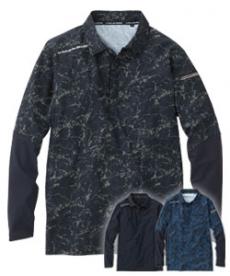 [春夏用]ストレッチ長袖ポロシャツ(09-39550)