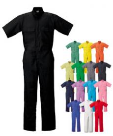 【在庫限り】[春夏用]綿100%半袖ツナギ(12-111H)