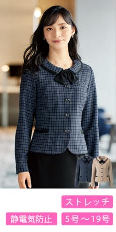 [秋冬用]長袖オーバーブラウス[起毛/ストレッチ/静電気防止](21-21010)