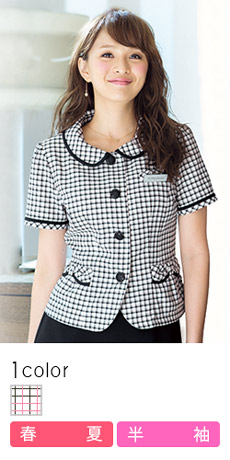 [春夏用]清楚なスタイルで好感度アップ! フレンドリーチェックオーバーブラウス(21-26390)