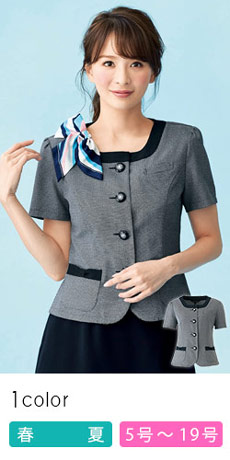 [春夏用]ラメ入りツイード・オーバーブラウス(21-26520)