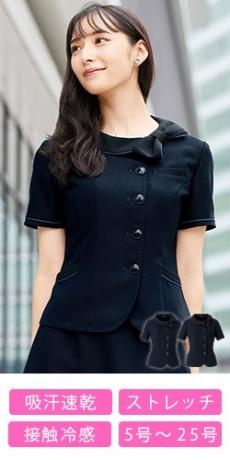 [春夏用]オーバーブラウス[シャドーボーダー/ストレッチ/吸汗速乾](21-26601)