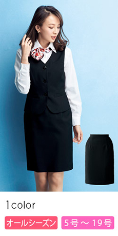 【在庫限り】[通年]ウールタッチで肌ざわり滑らか ベーシックタイトスカート<53cm>(21-51550)