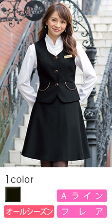 【在庫限り】[通年]Aライン寄りフレアスカート<53cm>(21-51653)