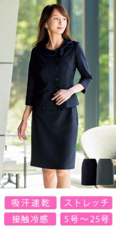 [春夏用]タイトスカート[55cm丈/シャドーボーダー](21-56600)