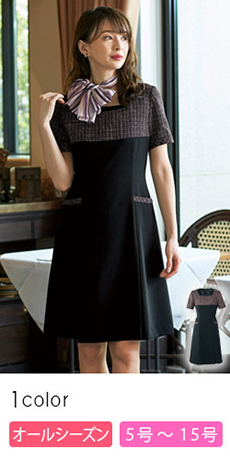 [通年]上質感漂う エレガントツイードワンピース[半袖](21-61430)