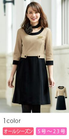 [通年]大人かわいい エレガントワンピース[七分袖](21-61520)