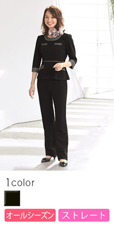 【在庫限り】[通年]動きやすくシワになりにくいニット素材!美尻ラインの後ろゴムパンツ(21-71693)