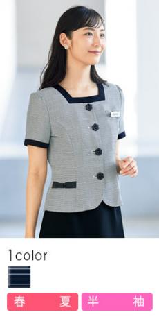 [春夏用]マリンボーダー柄・オーバーブラウス(21-86415)