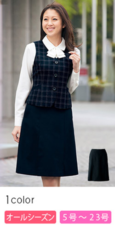 [秋冬用]ベーシックな無地でコーデらくらく 大人エレガントなAラインスカート<54㎝>(22-AR3824)