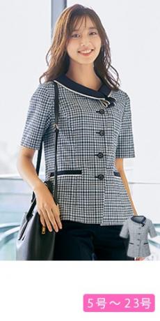 [春夏用]オーバーブラウス[防透/五分袖](22-AR7607)